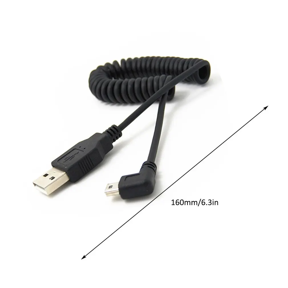 Кабель USB 2.0 A (штекер)/Mini 5 конт. 1 м шт. со штекером под 90 градусов витой для