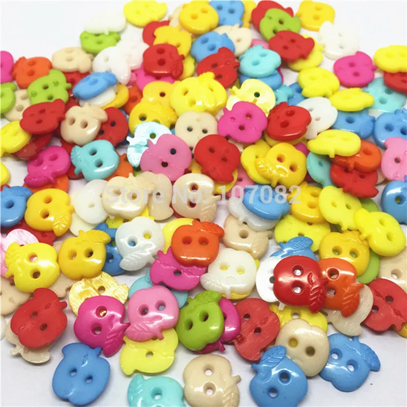 100 шт. пластиковые пуговицы в форме яблока 12 мм|plastic buttons|buttons sewingshaped button |