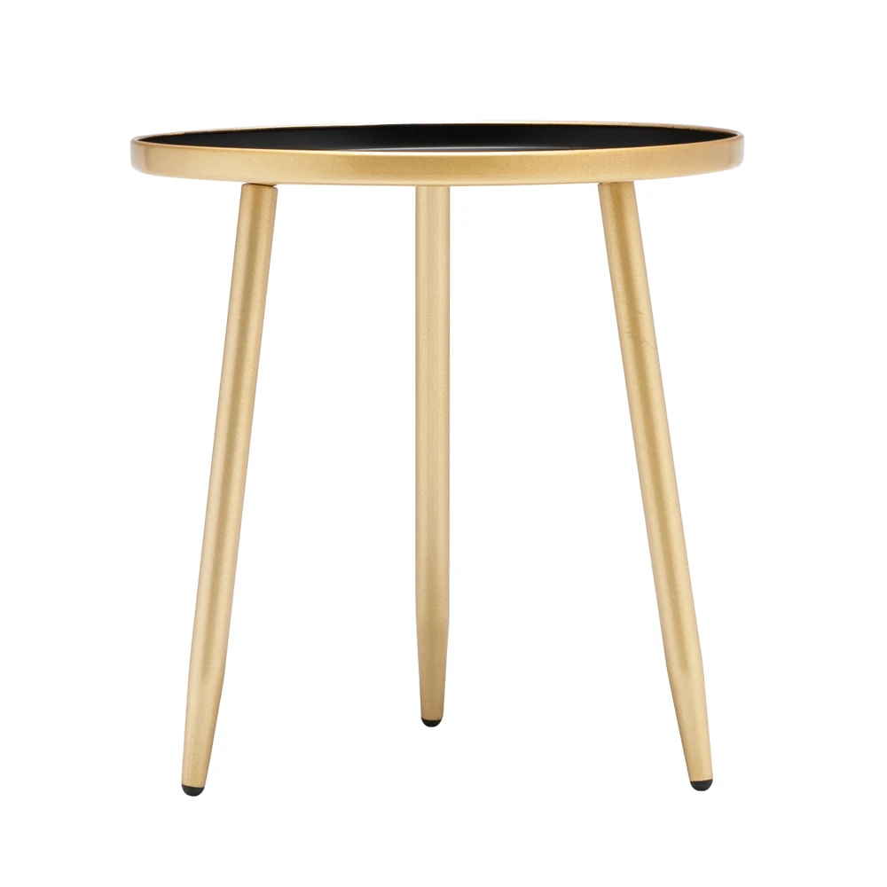 

[2021]Artisasset Iron Round Side End Table Black & Golden