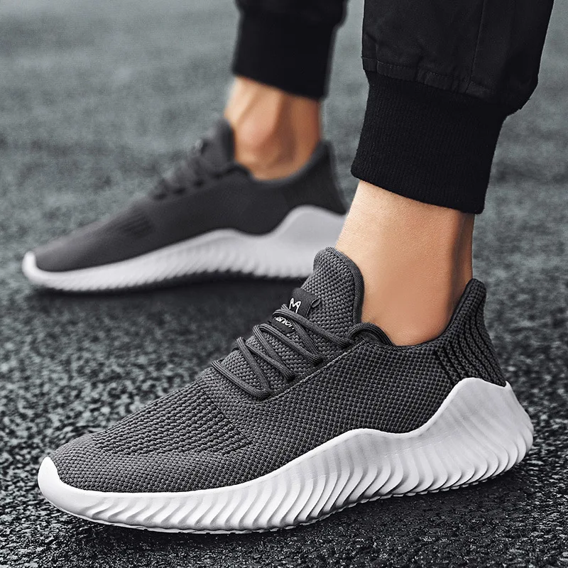 

Mesh Men Shoes Breathable White Mens Sneakers Trendy Lace-Up Lightweight Black Walking Big Size Man Tenis Shoe Zapatillas Hombre