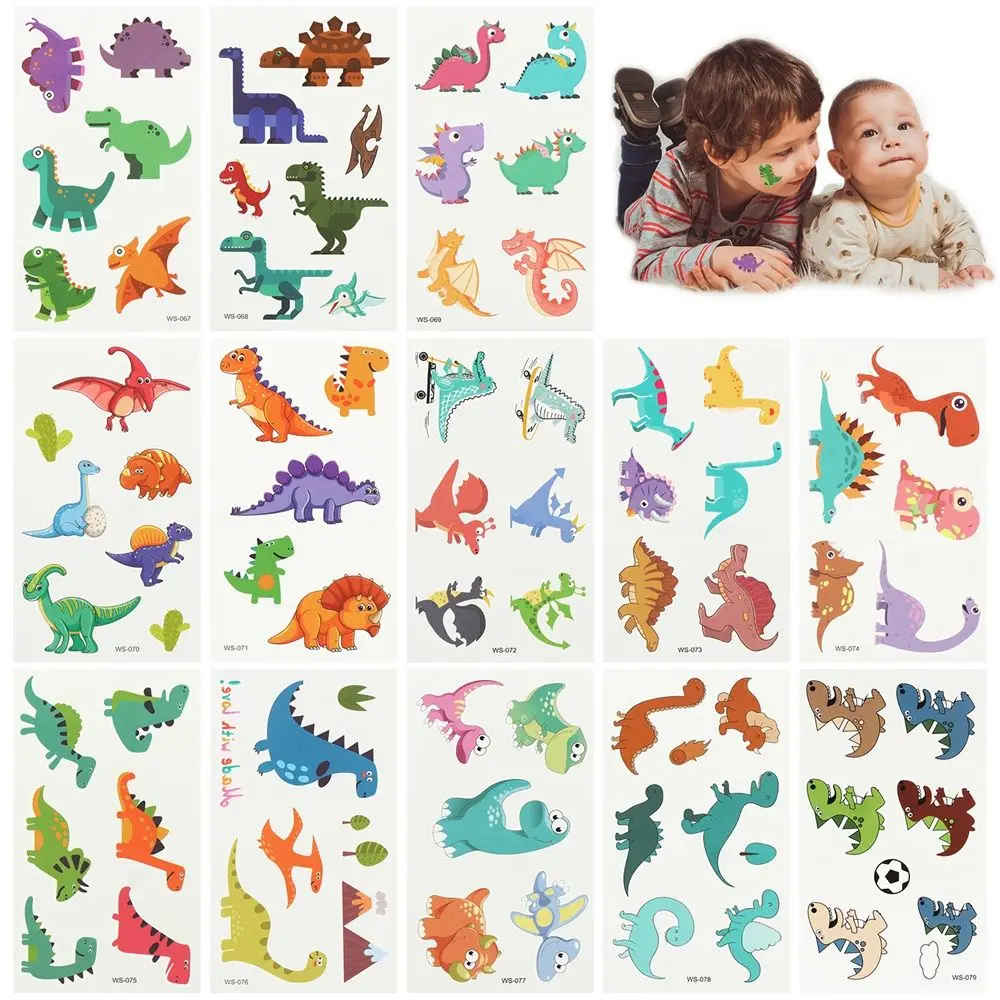 

Body Stickers Cute Pattern Waterproof Fake Tattoo Dinosaur Temporary Tatoos For Kids|Boys Girls|Children Toddler Teens