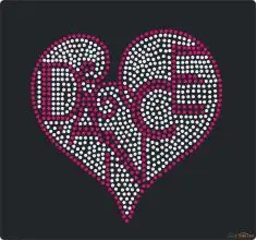 Love heart strass iron hot fix Переводные аппликации со стразами термоклейкие