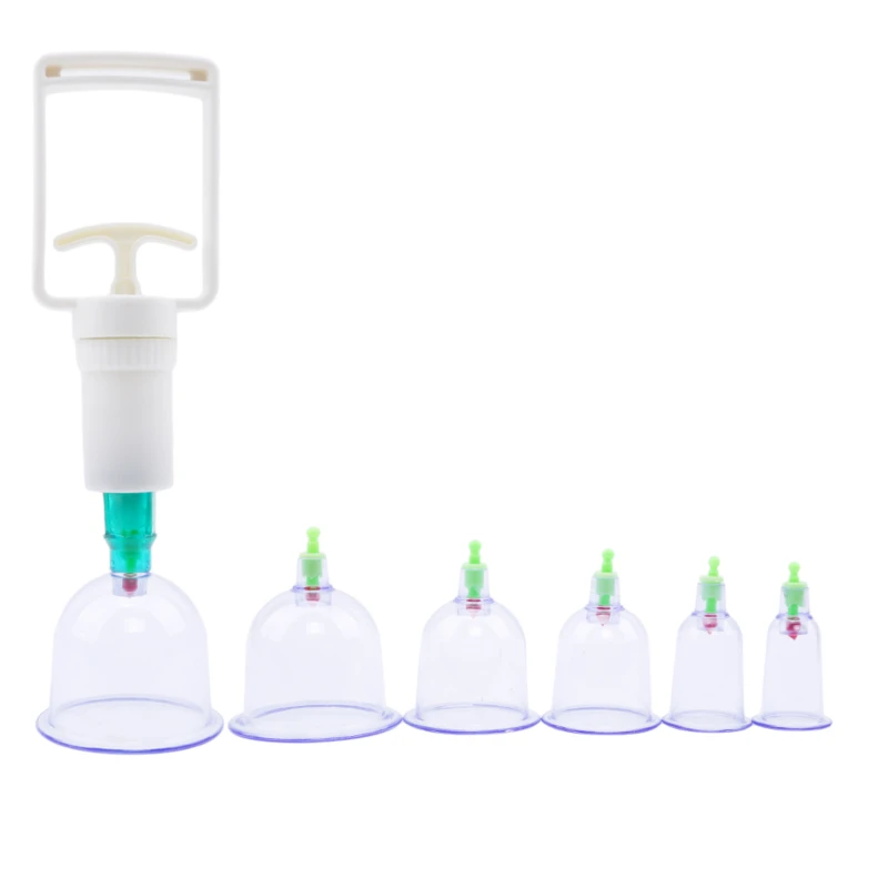 

6 шт./компл. белый китайский Набор вакуумных банок китайский вакуумных банок форма чашки для целлюлита присоска Антицеллюлитный Массажный и...