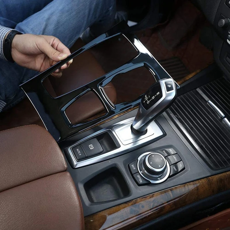 

Glossy Black ABS Plastic Car Central Control Gear Shift Panel Cover Trim for -BMW X5 E70 2008-13 Models