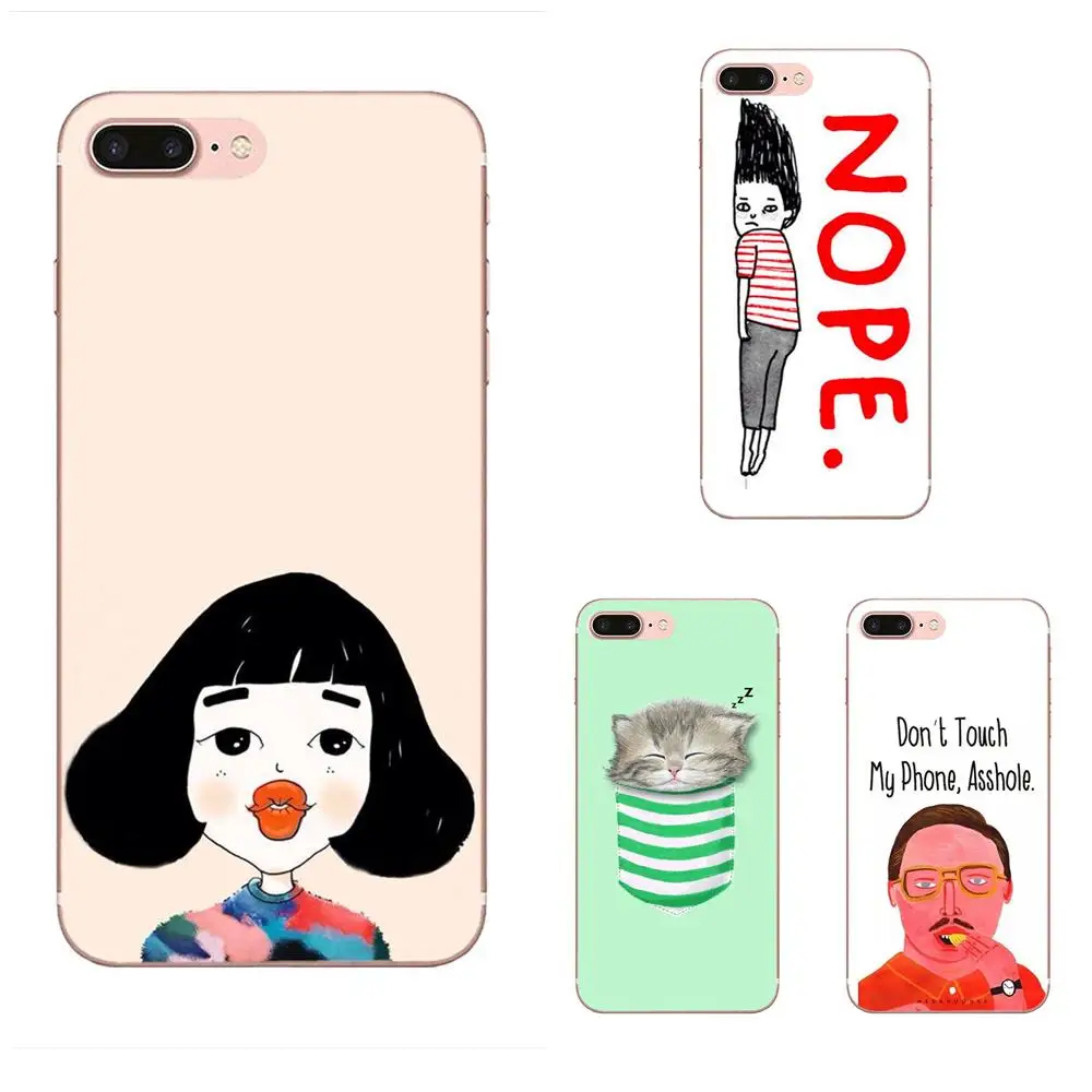 Забавный кот толстые губы нечетная девочка картофельные чипсы для Huawei Honor Mate 7 7A 8 9