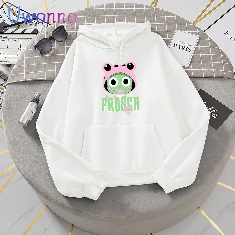 

Kawaii Anime Fairy tail Hoodies Women Printed Frosch Sweatshirts Aesthetic Trendy Cute Cartoon Hoody Streetwear Oversized Hoodie