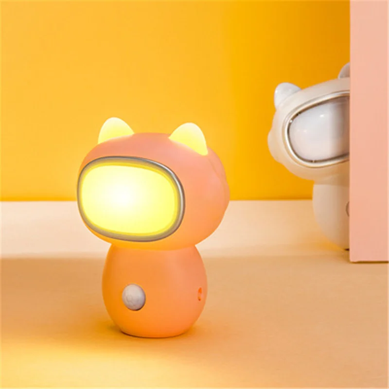 

Recharge Hanging Wall Cute Cat Sensor Motion Night Light Home Decor PIR LED Adhesive Sticker Cupboard Light Anime Light