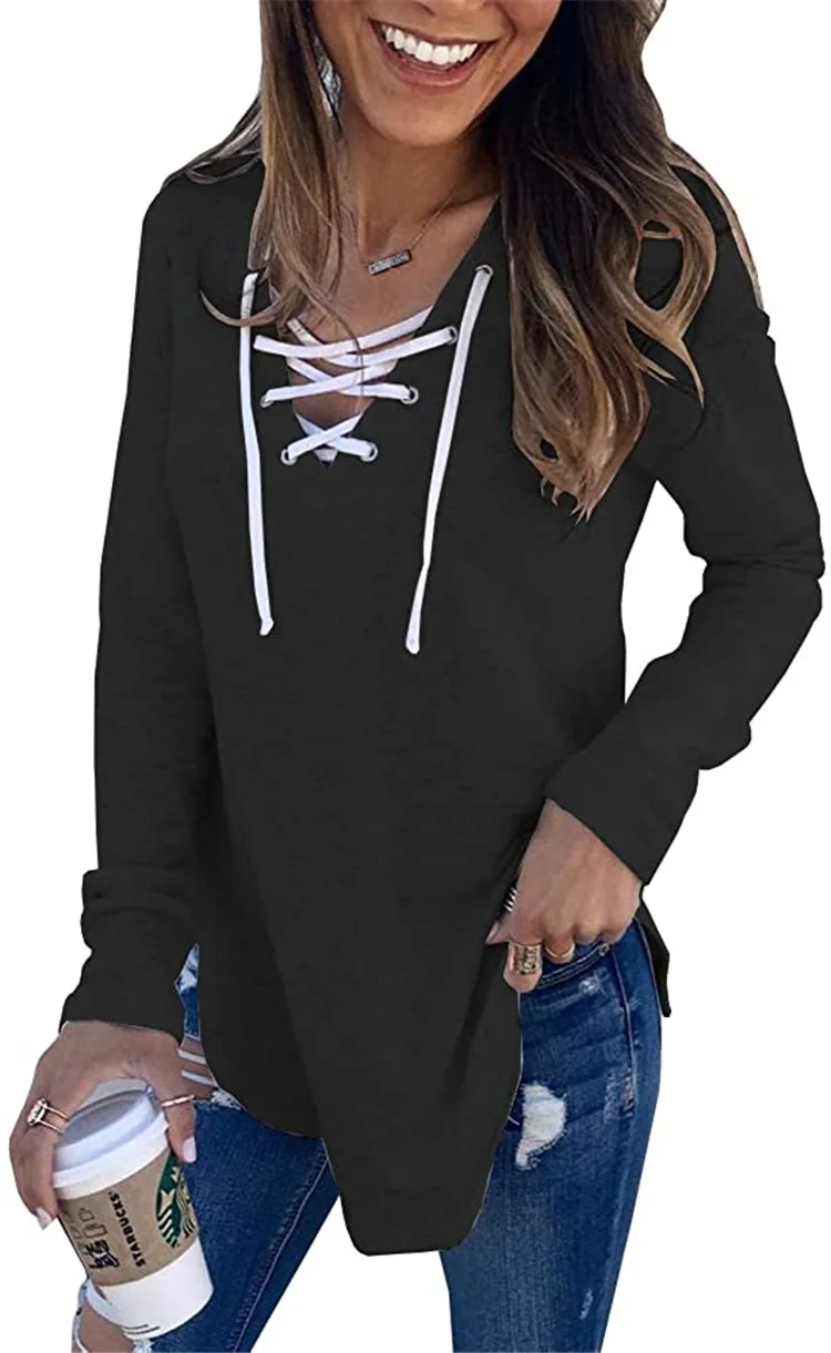 Уникальный Природный женский пуловер с длинным рукавом и перекрещивающимся