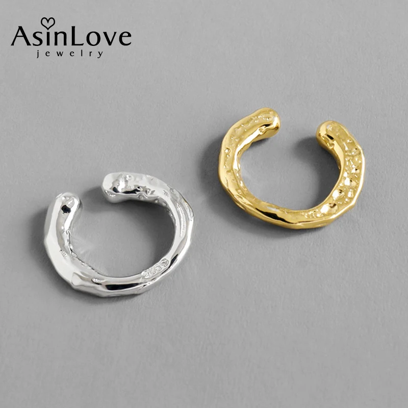 

AsinLove реальные 925 стерлингового серебра ухо пряжкой минималистский нерегулярные вогнуто-выпуклое зеркало поверхности клипсы для Для женщин, хорошее ювелирное изделие