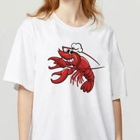 cute lobsterling t shirt women summer fashion tops tshirts short sleeve round nack t shirts vintage harajuku t shirt