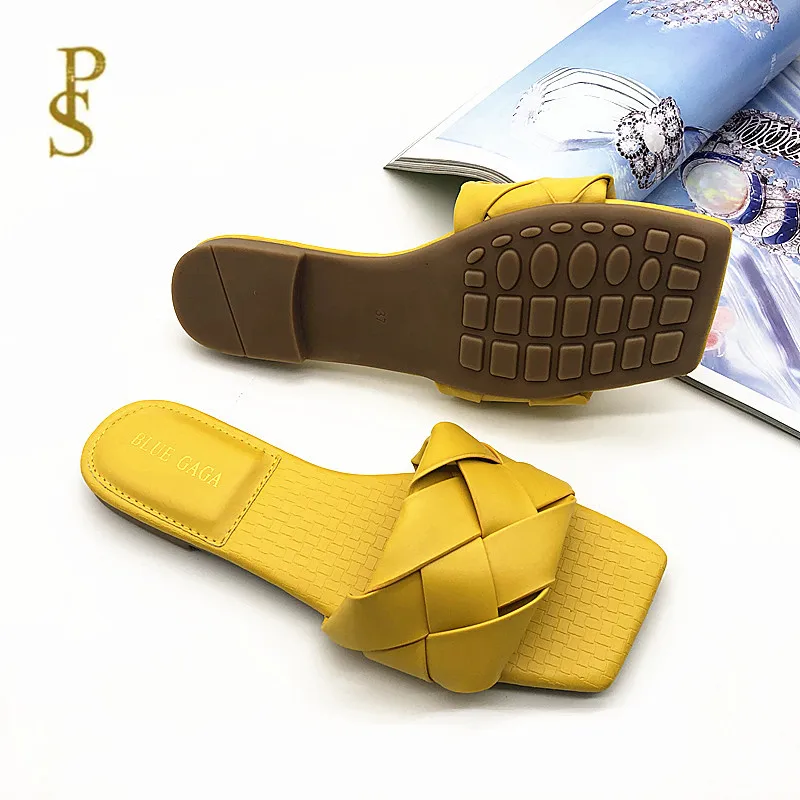 Тканевые тапочки из искусственной кожи Женская удобная обувь на плоской подошве