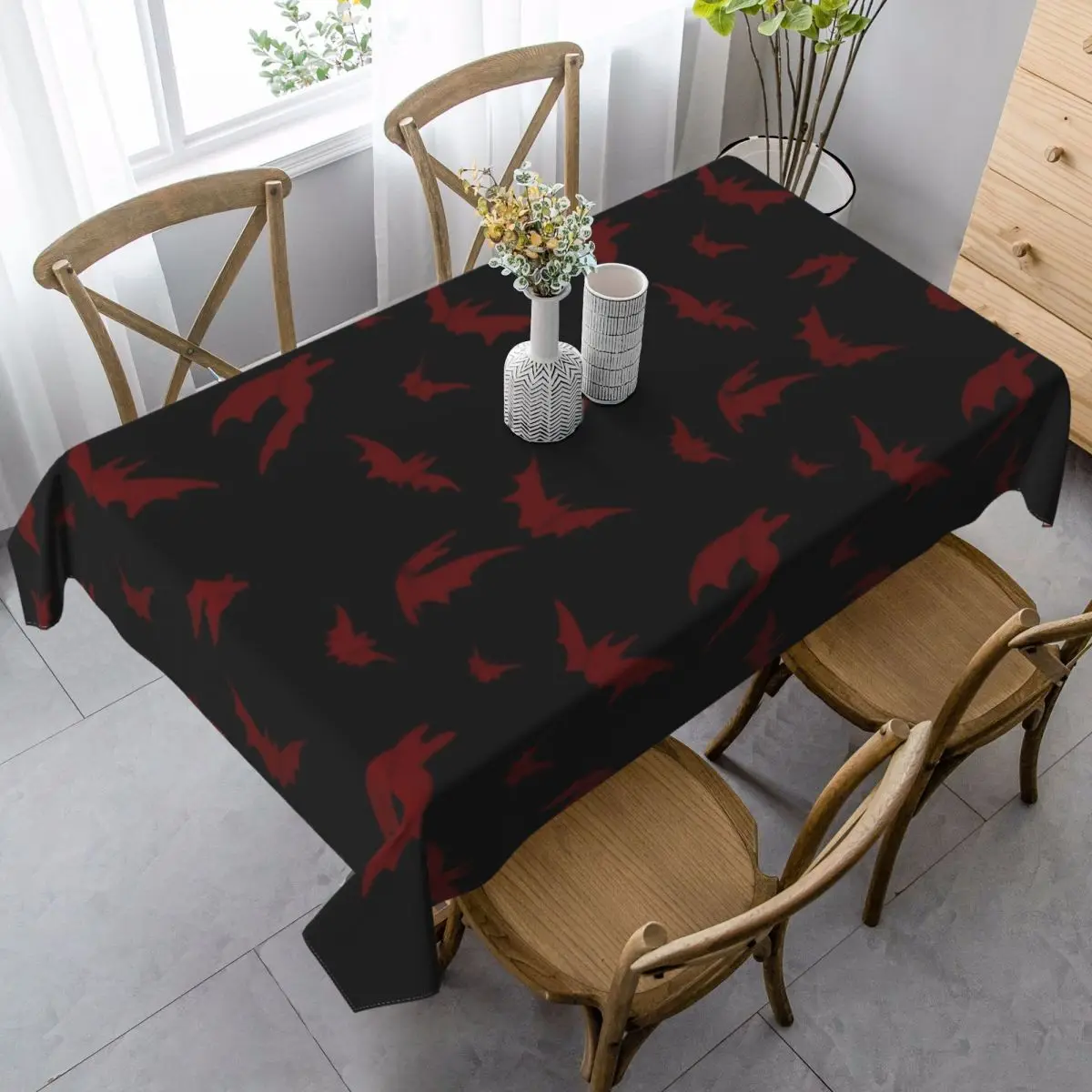 

Bat Tablecloth Protection Kitchen Table Cover Vintage Printed Polyester Wholesale Table Cloth