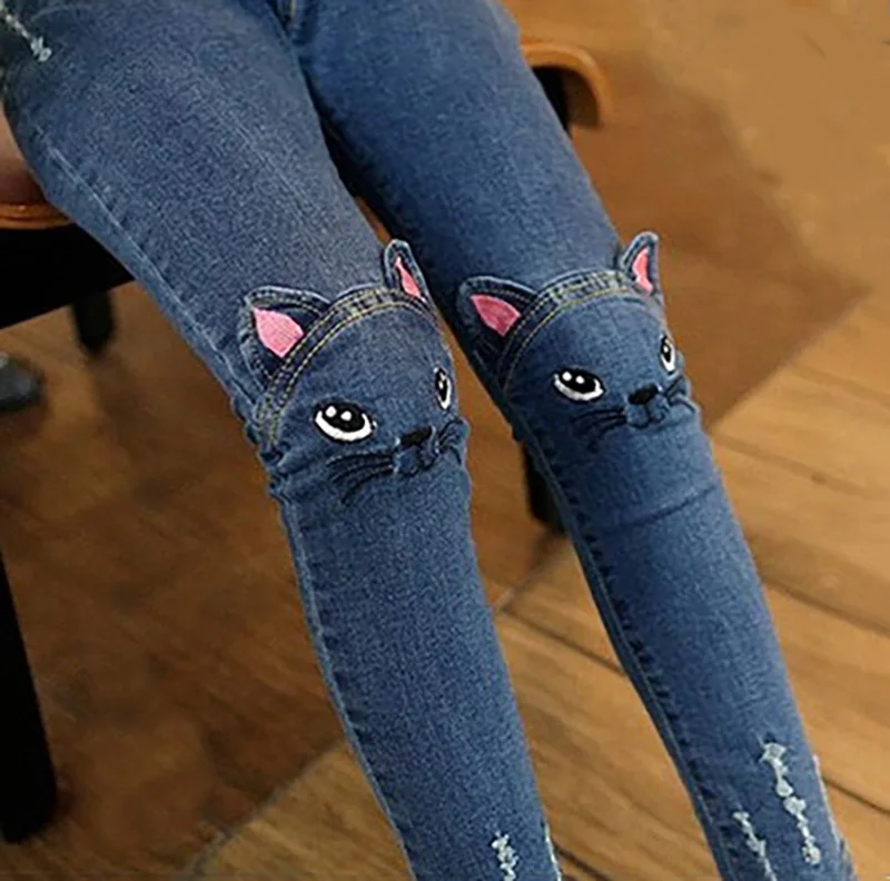 Брюки-Карандаш для девочек джинсы коллекция 2019 года сезон весна-осень детская