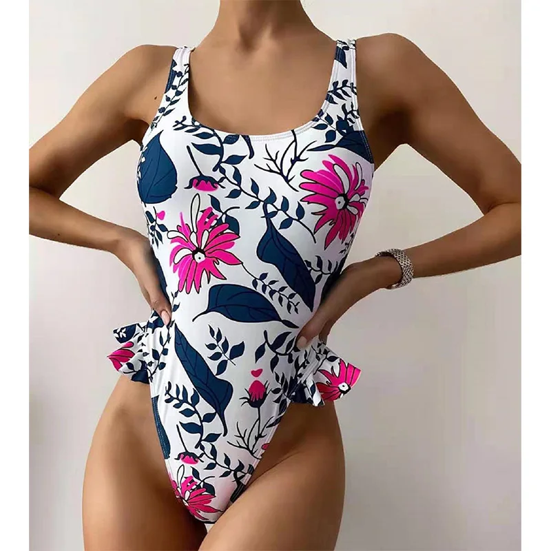 

Слитный купальник Micendy с оборками, боди с высоким вырезом, женский купальник, купальный костюм с принтом, сексуальные слитные костюмы, пляжн...