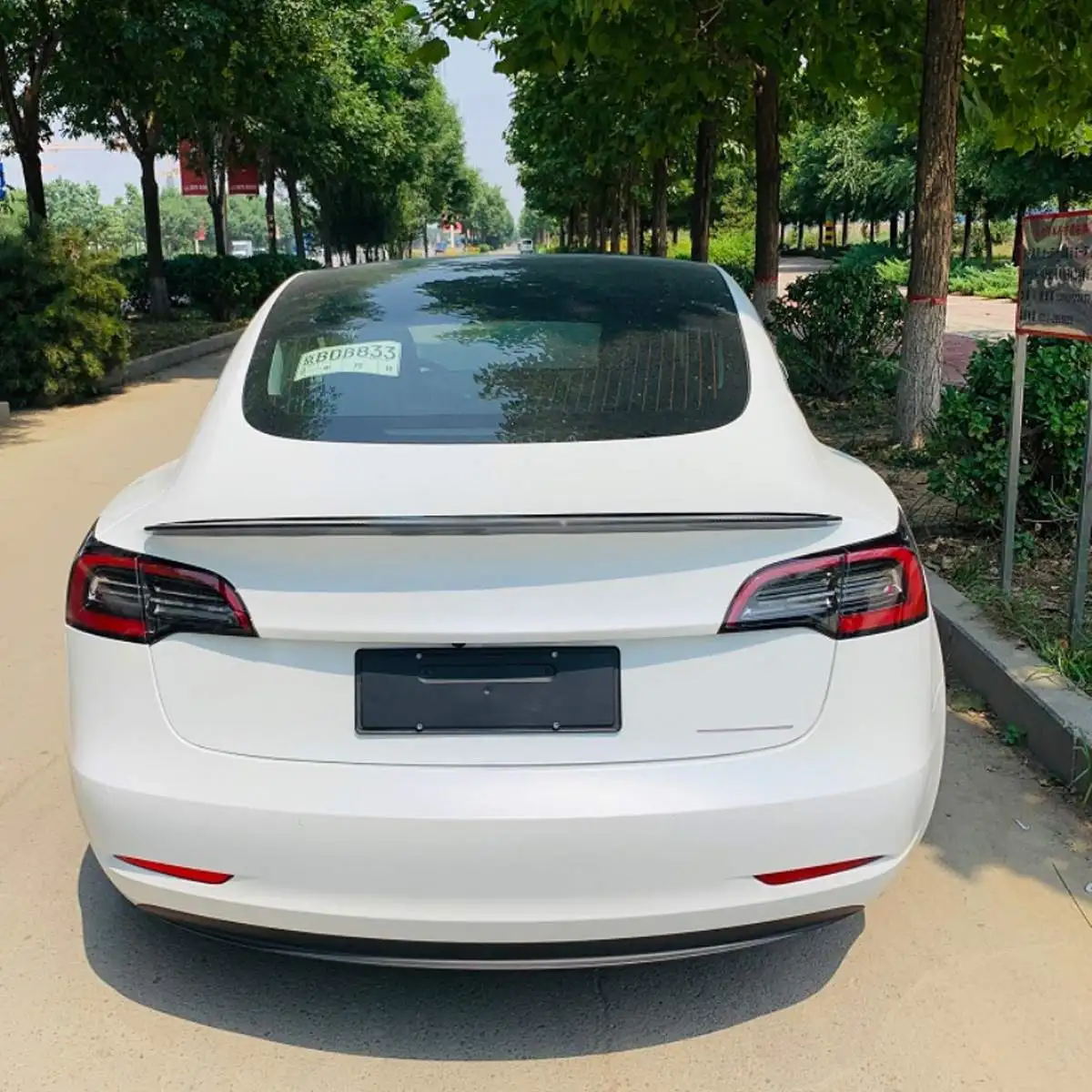 Для Tesla модель 3 автомобильные аксессуары Высокое качество Настоящее углеродное волокно задний багажник спойлер декоративное крыло