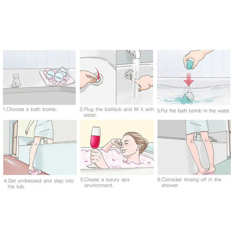 

6pcs Natural Organic Relieve Fatigue Bath Bombs Exfoliation Whitening Bath Bombs