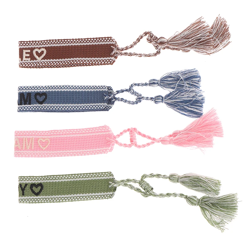 

1Pc Embroidery Woven Tassel Bracelets Handmade Adjustable Rope Braided Bracelet