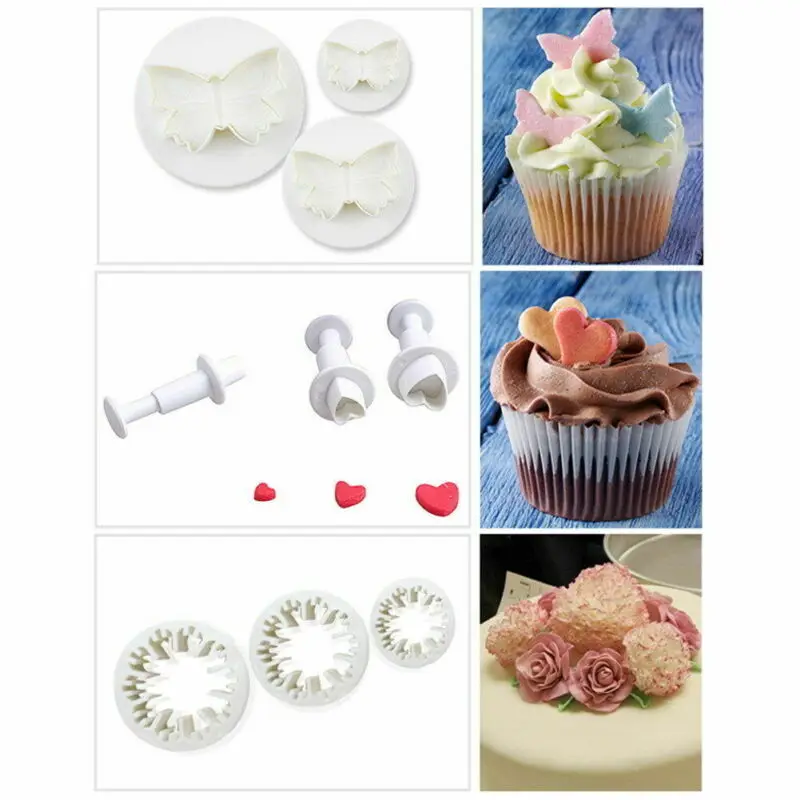 Fashion 33Pcs Fondant Cake Decorating Sugarcraft Plunger Cutter Tools Mold Mould Cookies |