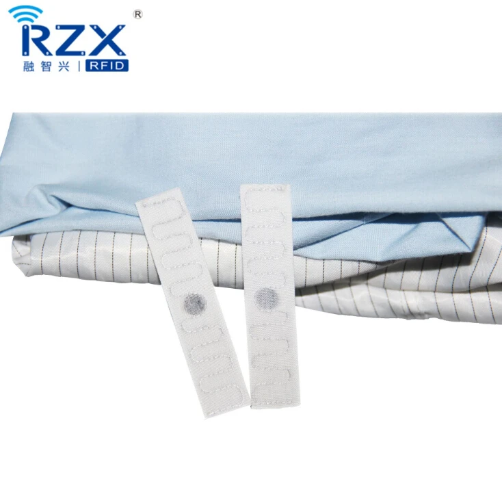 100pcs Free shipping Heat Resistant ISO18000-6C Passive UHF RFID Fabric woven Washable Laundry Tag