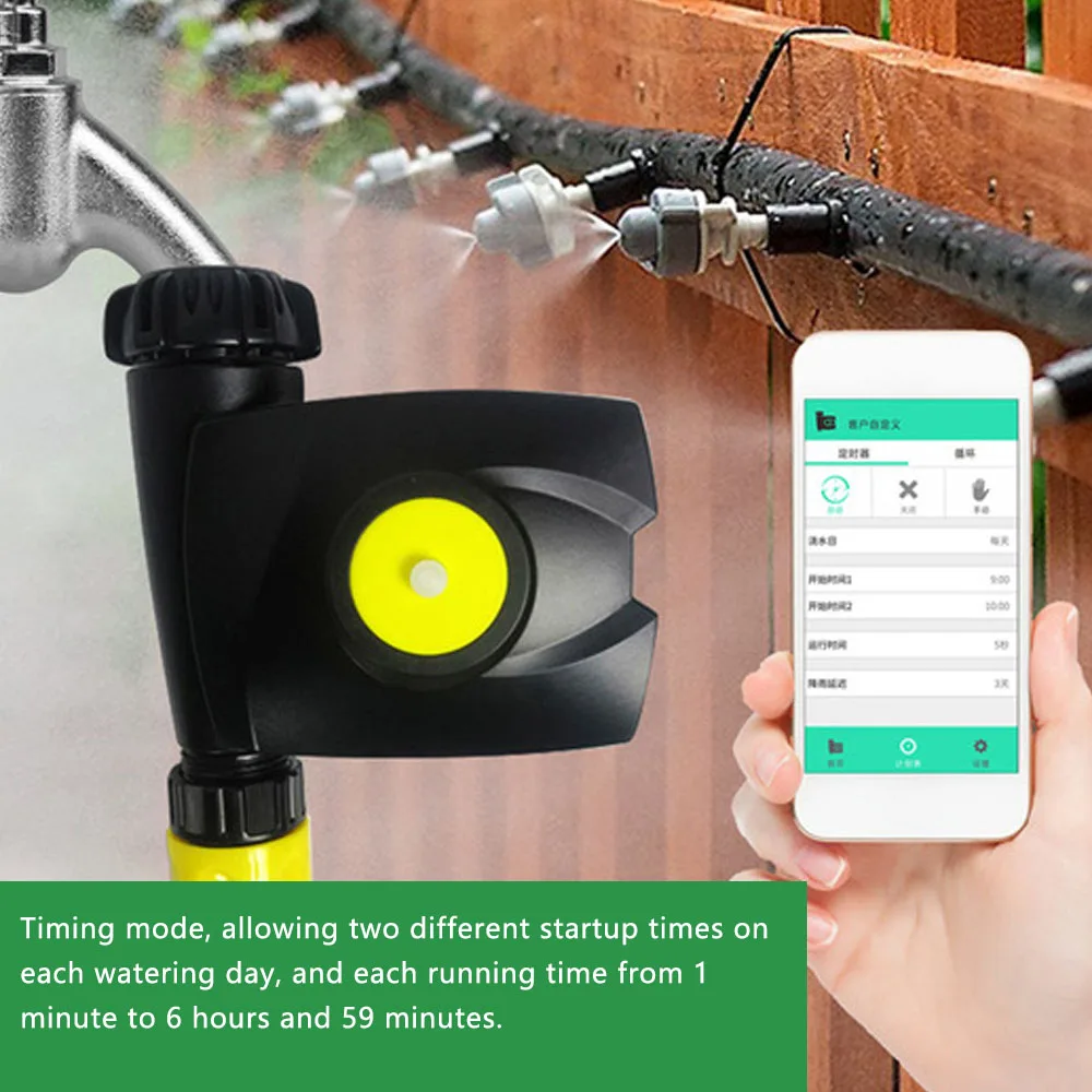 

BT Intelligent Irrigation Timer Timing Cycle Smartphone APP Remote Controlled Support Multiple Languages with Timing Modes