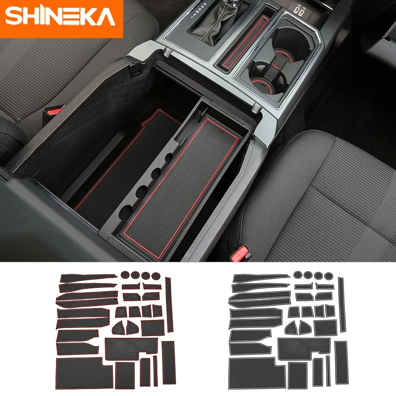 

Коврики SHINEKA с пазами на дверь для Ford F150 Raptor 2017 +, автомобильные латексные противогрязные коврики, полный комплект, коврик с пазами на дверь, а...
