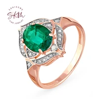skm vintage 14k 18k moissanite rings for women emerald ring anniversary promise luxury fine jewelry