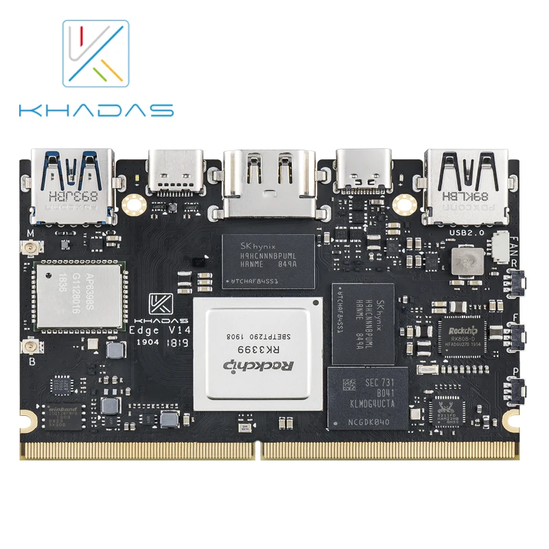 Khadas Edge Max с 128 ГБ EMMC 5 1 RK3399 Soc одной платой компьютера|Демонстрационные стенды| |