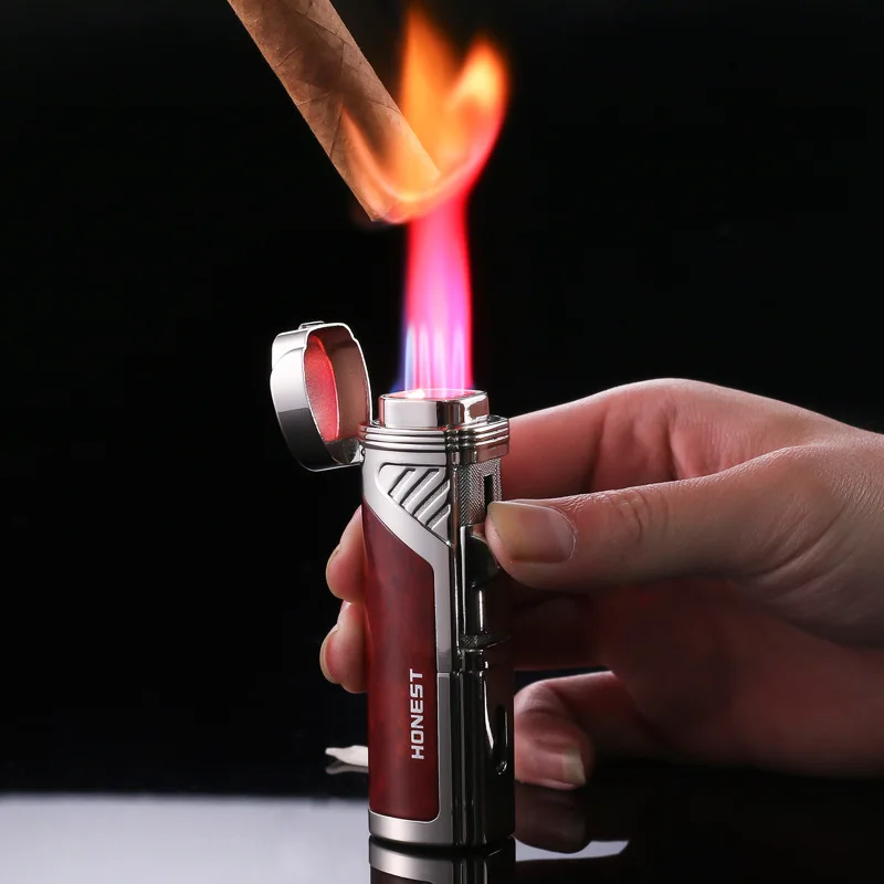 

New Stronger Turbo 4 Nozzels Jet Lighter Metal Windproof Gas Lighter Butane Cigarette Lighter Torch Lighter Smoking Accessories