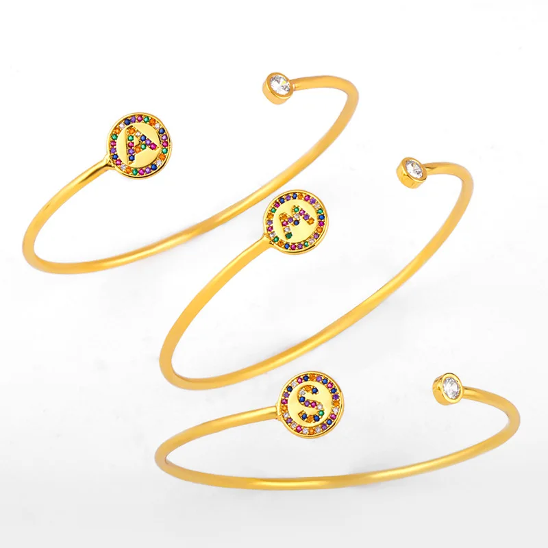 Роскошные Браслеты 26 букв браслеты для женщин AAA циркон кристалл алфавит