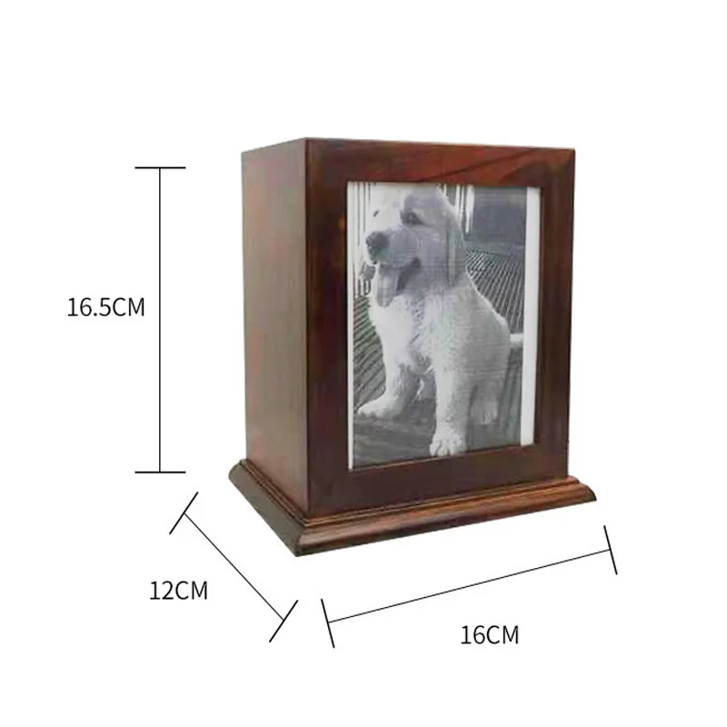 

Vintage Wooden Pet Urn With Photo Frame