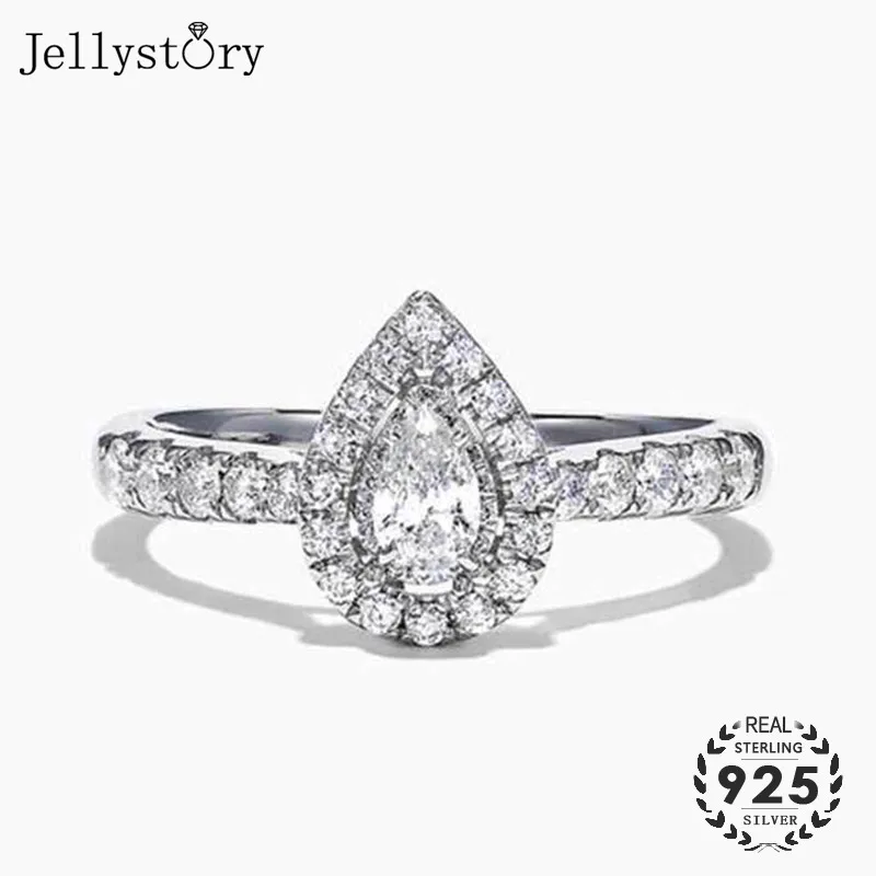 Модное кольцо Jellystory из серебра 925 пробы в форме капли воды ювелирные изделия