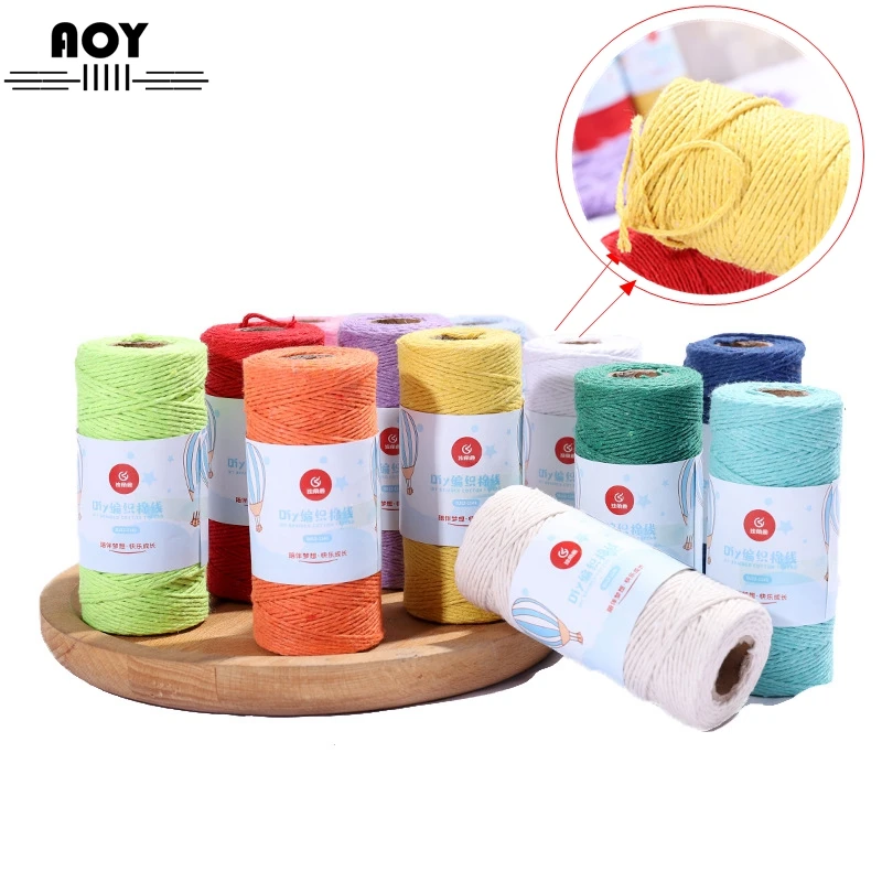 2 мм скрученный хлопковый шнур веревка для рукоделия ручная работа швейная нить