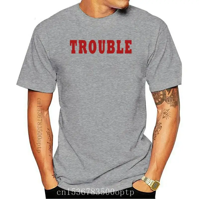 

New Trouble T-Shirt blusa tumblr girl ringer t shirt casual tops funny t shirt aesthetic tees maglie tumblr t shirt aesthetic te