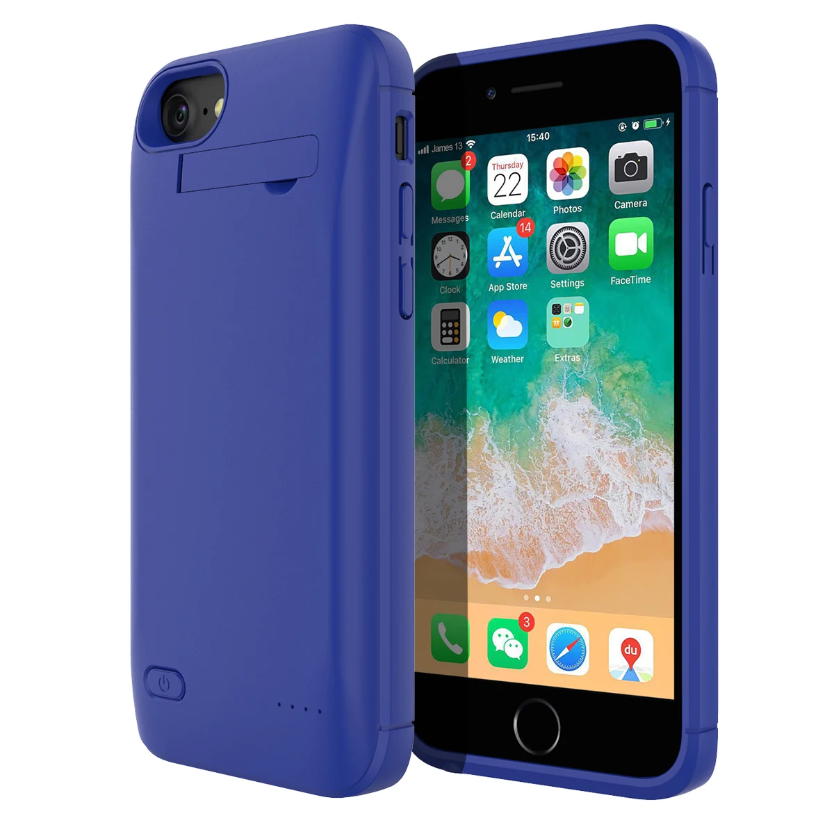 Для iPhone 7 8 Plus зарядное устройство чехол 4000 мАч внешний резервный банк питания защитный зарядный корпус для iPhone X XS Max XR - Цвет: for iPhone 7 8 Blue