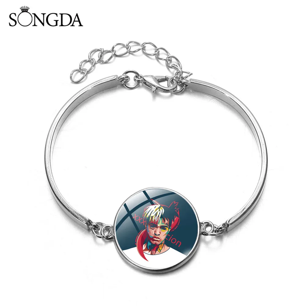 Браслеты в стиле панк певец раппер стеклянный купол Модный Браслет-манжета на