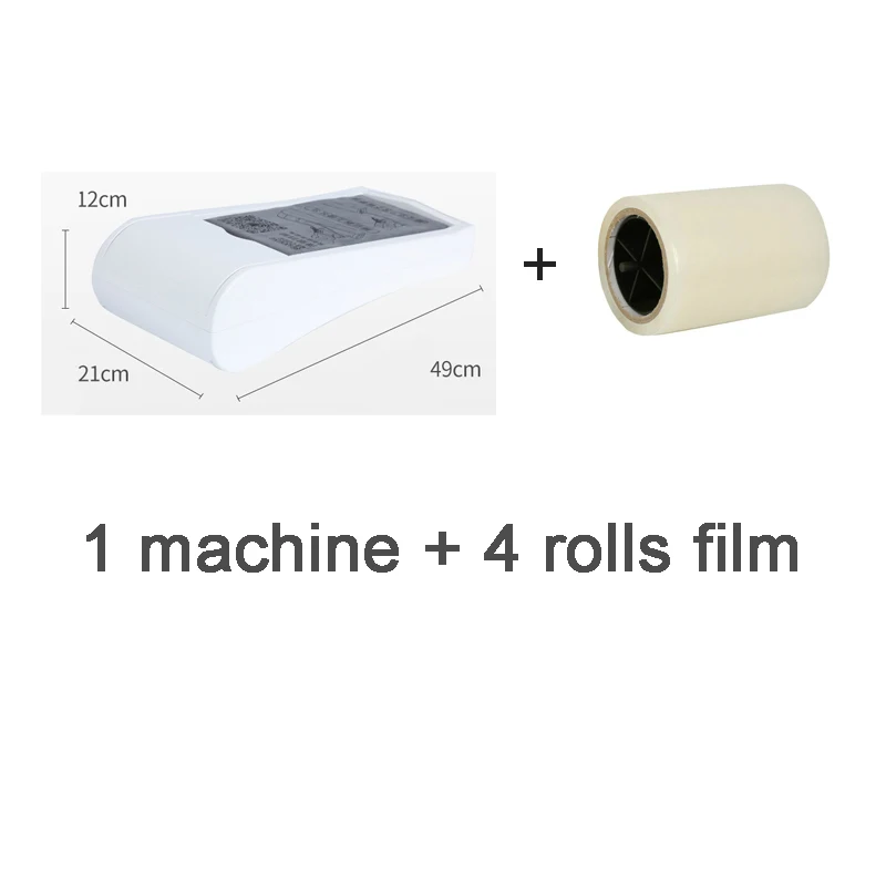 With 4 rolls film Автоматическая машина для изготовления крышек обуви с липкой пленкой без электричества, машина для закручивания подошвы для дома и офиса, мембранный диспенсер для крышки обуви - Цвет: With 4 rolls film