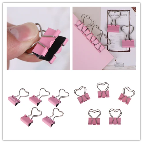 

5 шт./лот металлические зажимы для бумаг розового цвета, зажимы для бумаги в форме букв и сердца, офисные принадлежности, 3,5*2,5 см