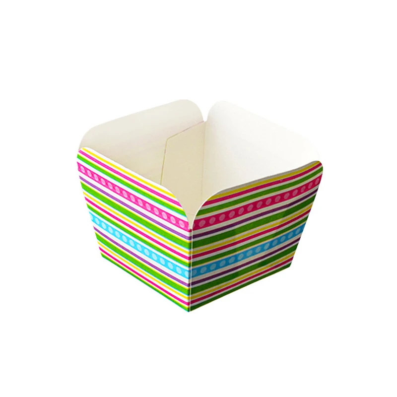 

300 pcs Baking Muffin Cups British Retro/Stripe/Dot Square Paper Cake Box Cake Cup Muffin Kitchen Cupcake Cases Molds