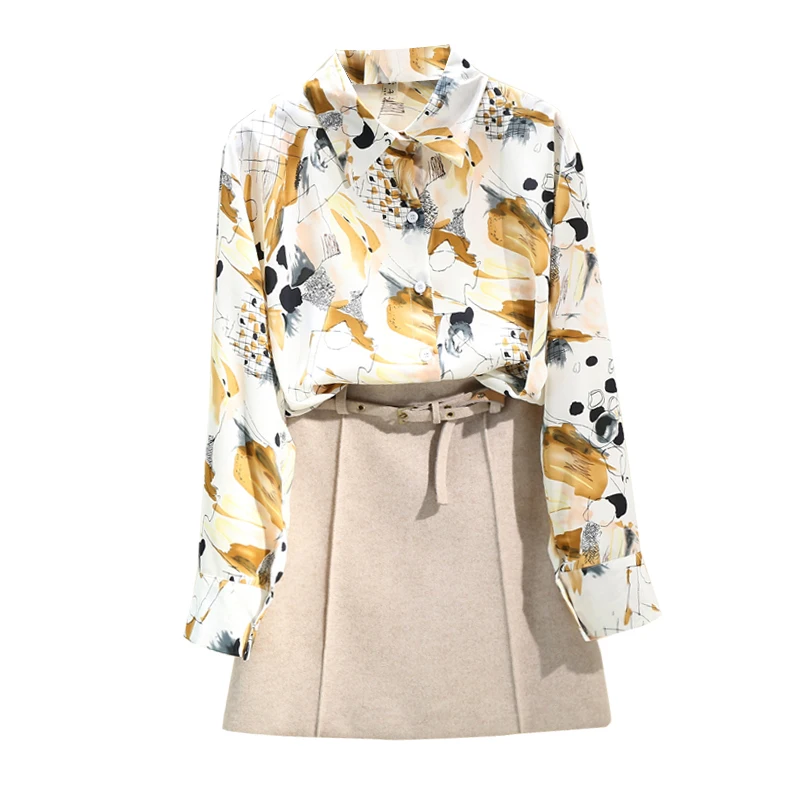 Женская шифоновая рубашка с принтом Blousr летняя свободная универсальная граффити