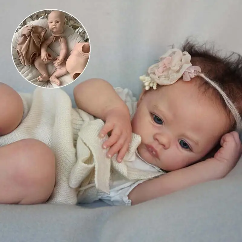 

17 Inch Realistic Reborn Dolls Kits Soft Silicone Sleeping Lifelike Birthday Dolls Color Gift For Girls Freshy