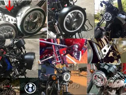 Универсальная металлическая светодиодная фара + крепление для Kawasaki Vulcan Classic VN 400