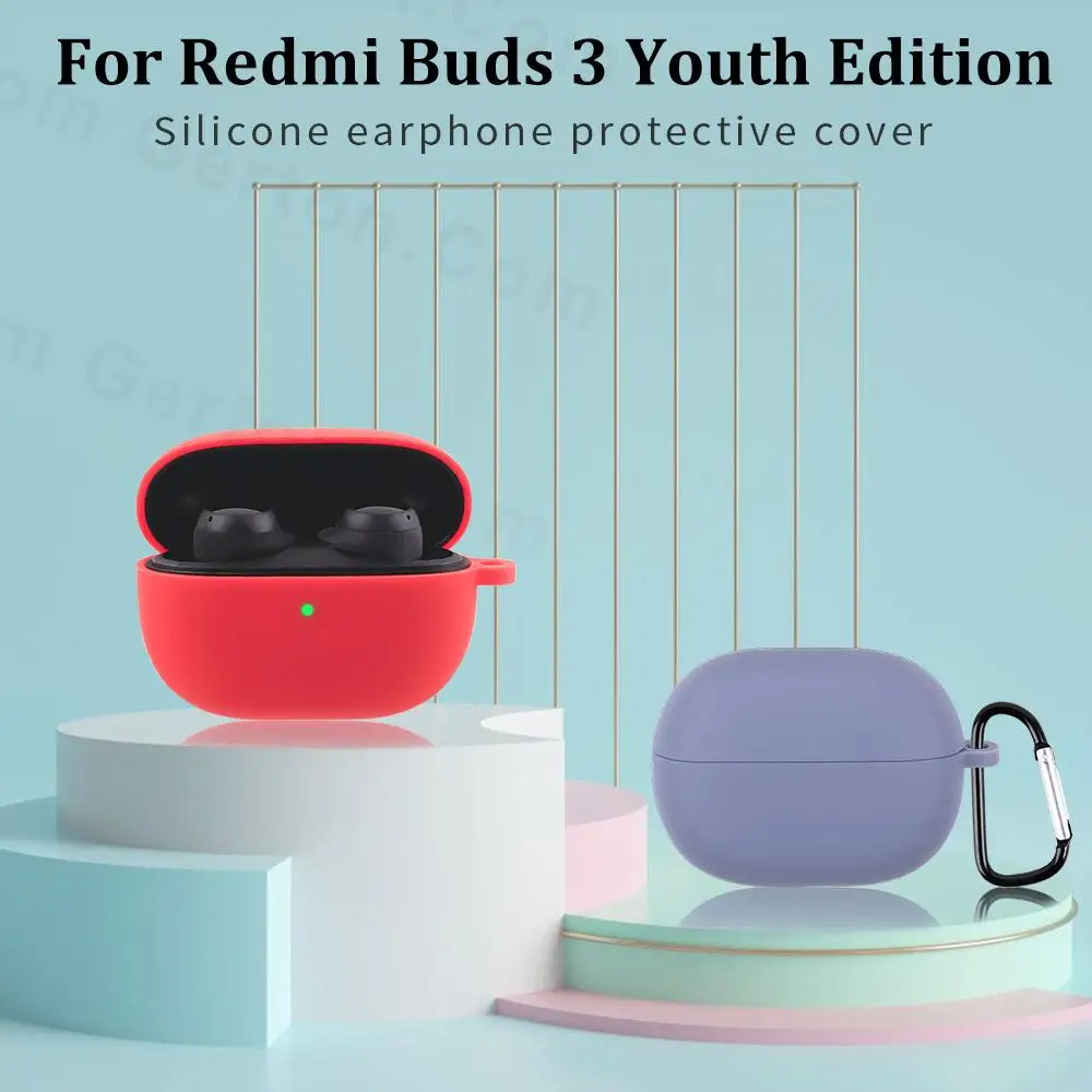 

New Silicone Protective Cover For Redmi Buds 3 Lite Case Wireless Headphone Coque For Xiaomi Redmi Buds 3 Lite Shell Wite Hook