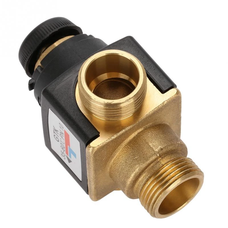 

1 Pcs 3 Way External Thread Brass Thermostatic Mixing Valve Solar Water Heater Thermostatic Valve