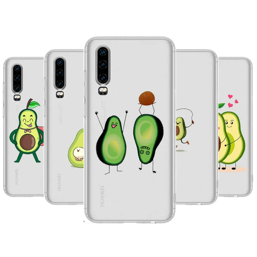 

Mom hero Avocado Anime Transparent Phone Case For Huawei P40 P30 P20 P10 P9 P8 Lite E Pro Plus Etui Coque Painting Hoesjes comi