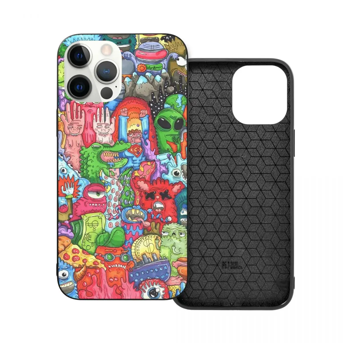 

Doodle Art PC Glass TPU Phone Case for iPhone 13 12 11 Xs Xr X Pro Max Mini 7 8 Se2 Plus 6 6S