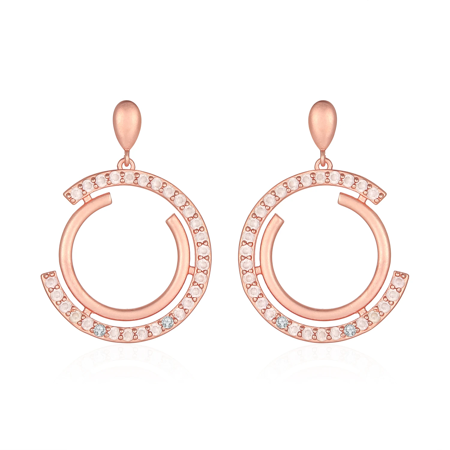 

Female Earrings Round Inlaid Stone Elegant Simple Atmosphere Banquet Ball For Wife