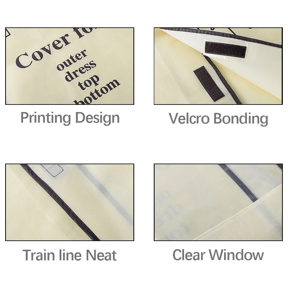 

Dustproof Clothes Hanging Dust Cover Garment Rack Cover Non-woven Clothing Hanging Garment Bag for Home Suit Coat Storage