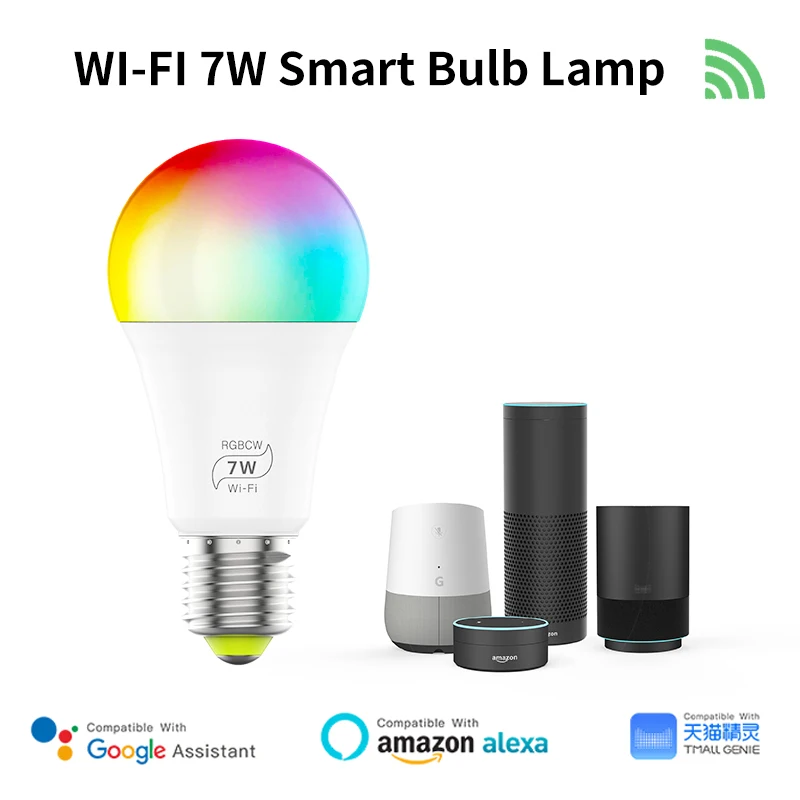 Светодиодная лампа с Wi Fi умная поддержкой Alexa Google Home IFTTT голосовым управлением B22