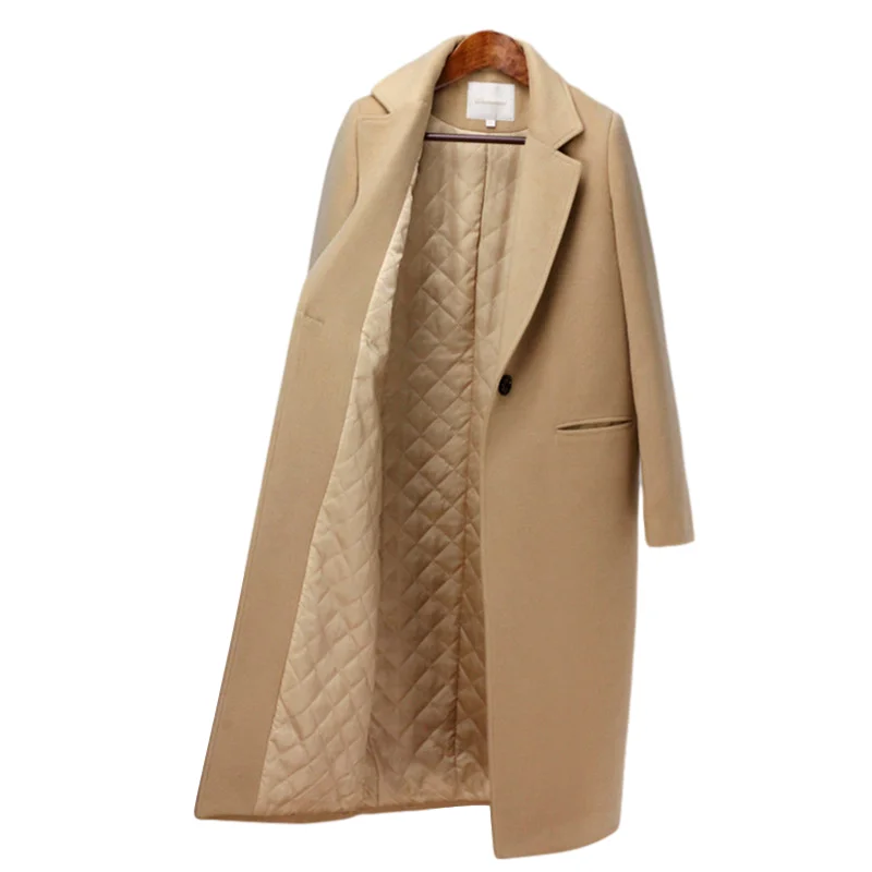 

Женское зимнее пальто, популярное поступление, модное кашемировое шерстяное пальто, верхняя одежда, женское длинное утепленное шерстяное пальто, Женский тренчкот