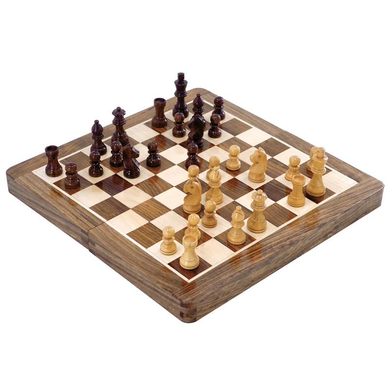 Магнитный Портативный складной деревянный Шахматный набор из сандалового
